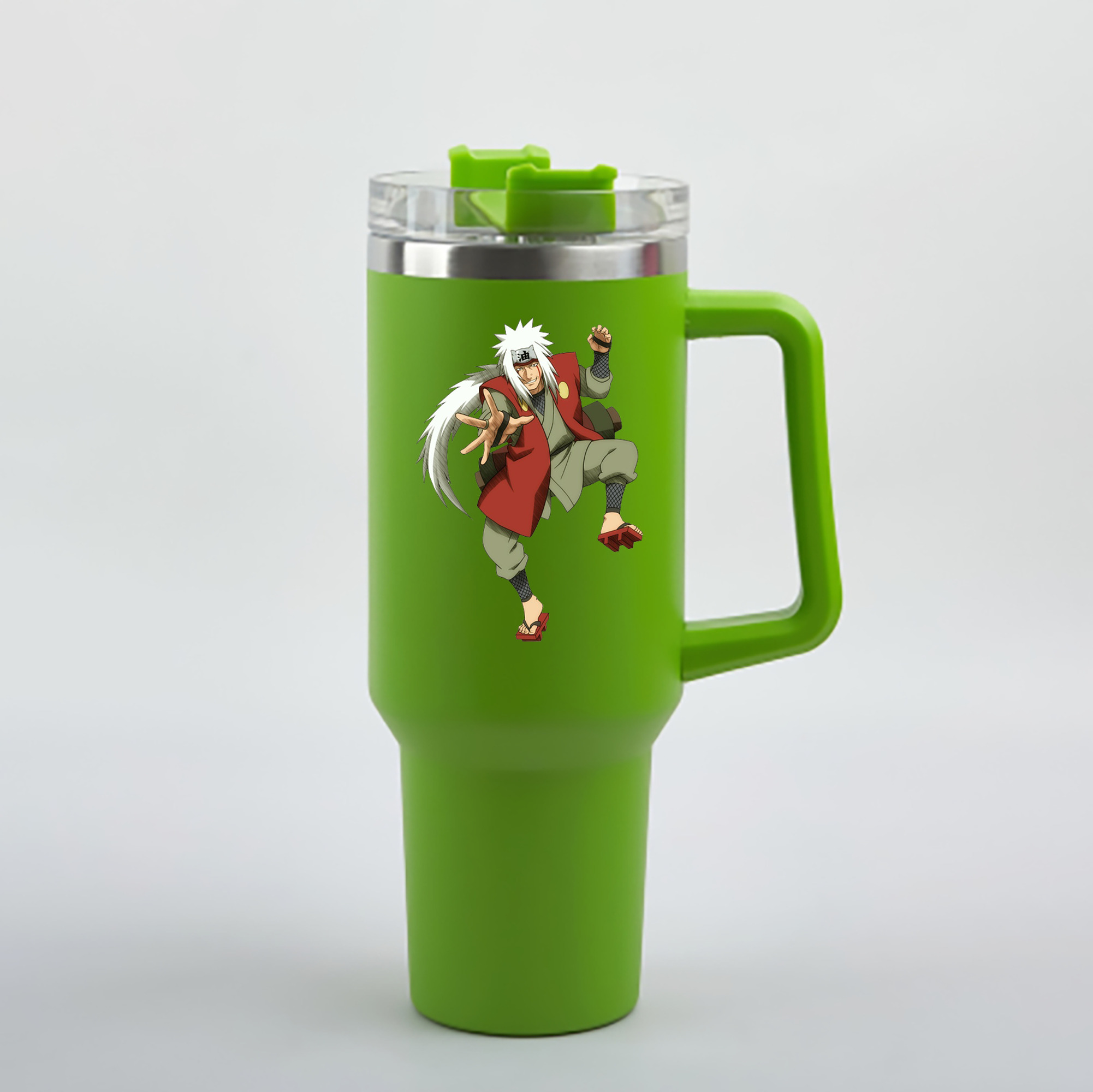 （画像用） NARUTO -ナルト- 自来也（じらいや） Jiraiya 1200mL車用タンブラー - クリスタルステッカー（プラスチックストロー付き）